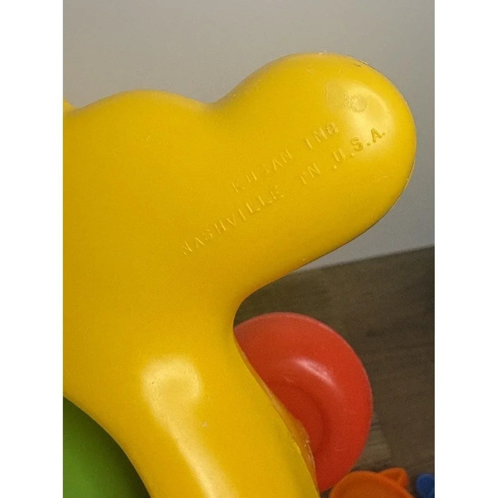 Vintage Pull Along Fish Toy Rolling Ball Rattle Plastic Sailor Hat